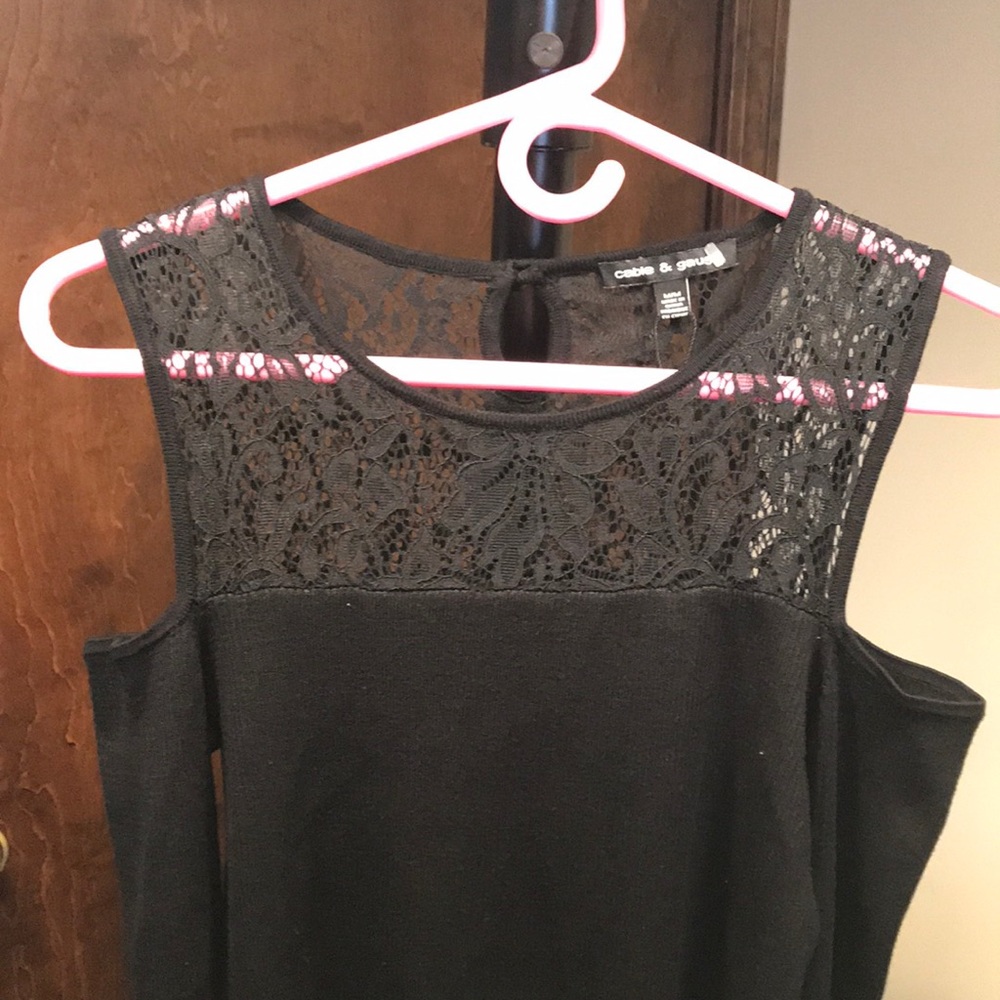 Cold shoulder sweater